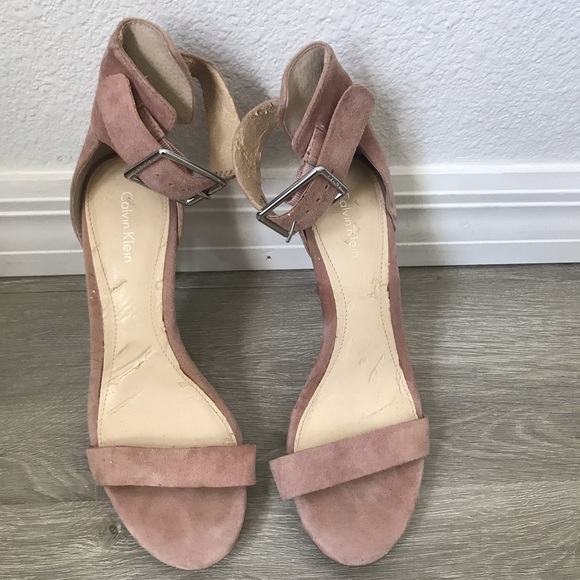 Calvin Klein Vivian Pink Open Toe Heel Size 7 - Picture 4 of 12
